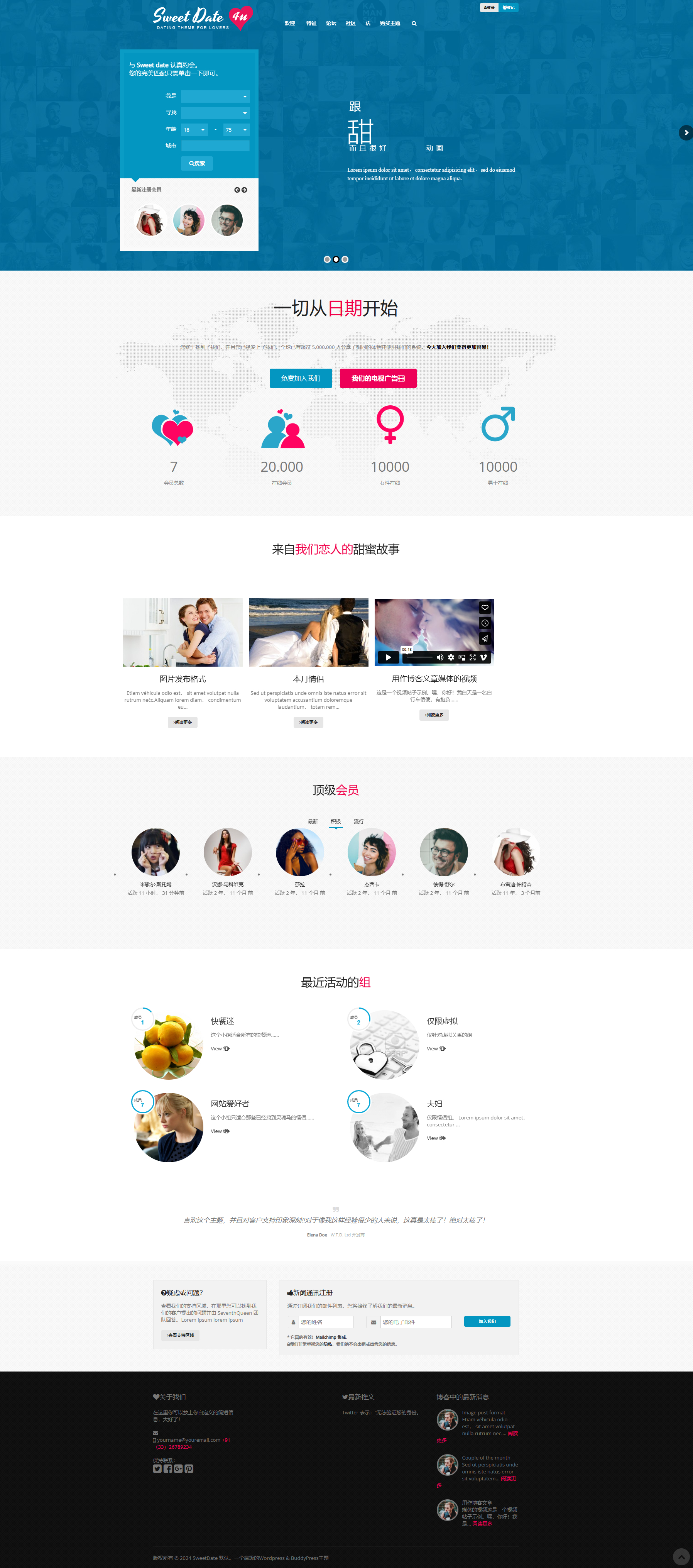 WordPress-Sweet-Date相亲交友社区主题源码图2