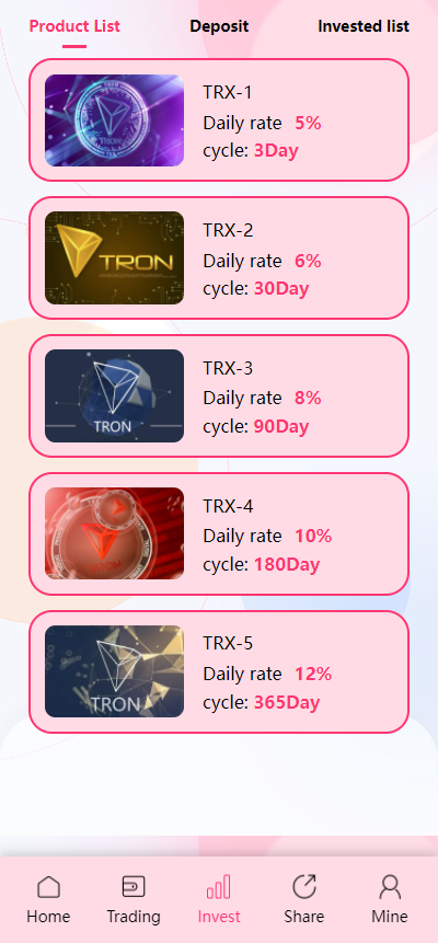 trx粉色UI多语言投资理财系统源码测试图6